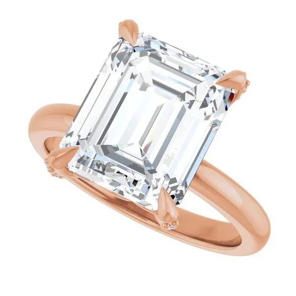 Claw-Prong Accented Engagement Ring Image 5 Hudson Valley Goldsmith New Paltz, NY