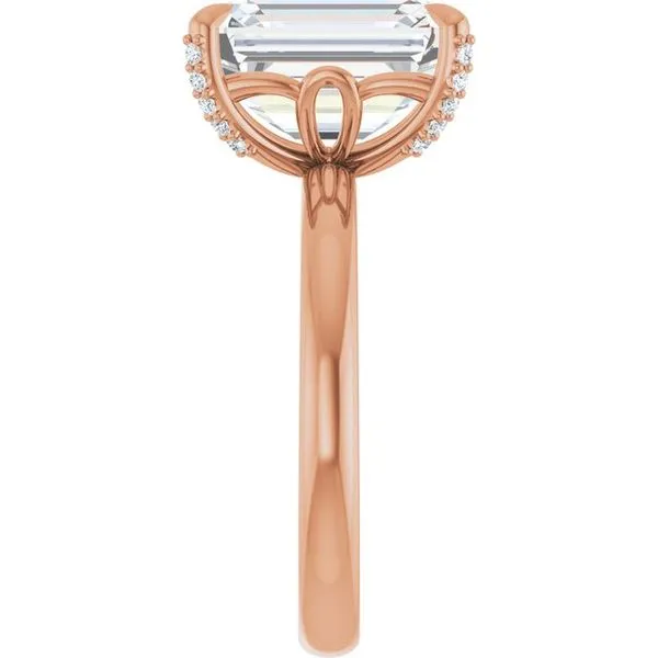 Claw-Prong Accented Engagement Ring Image 4 Hudson Valley Goldsmith New Paltz, NY