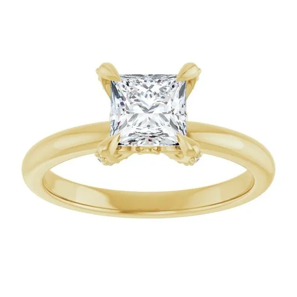 Claw-Prong Accented Engagement Ring Image 3 The Jewelry Source El Segundo, CA