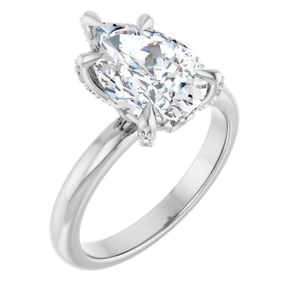 Claw-Prong Accented Engagement Ring