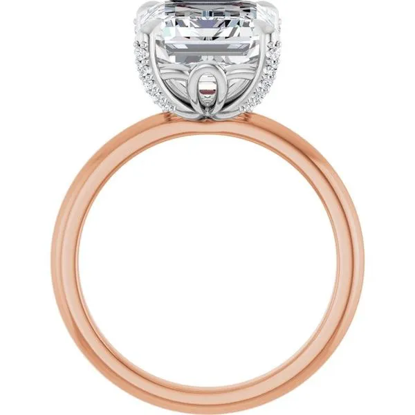 Claw-Prong Accented Engagement Ring Image 2 Hudson Valley Goldsmith New Paltz, NY