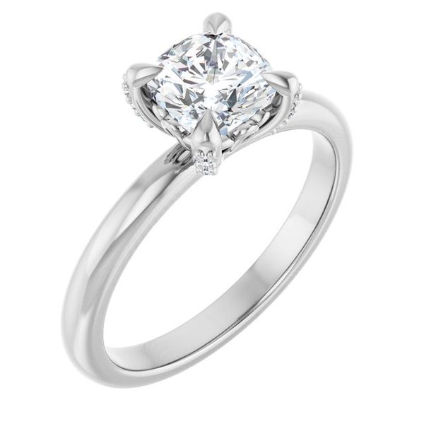 Claw-Prong Accented Engagement Ring