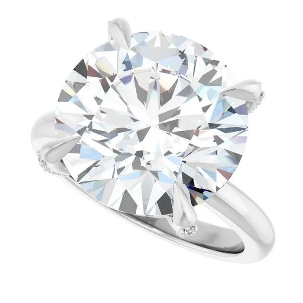 Claw-Prong Accented Engagement Ring Image 5 Ocean View Jewelers Millville, DE