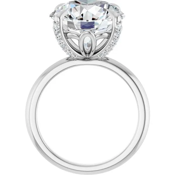 Claw-Prong Accented Engagement Ring Image 2 Hudson Valley Goldsmith New Paltz, NY