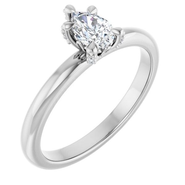 Claw-Prong Accented Engagement Ring