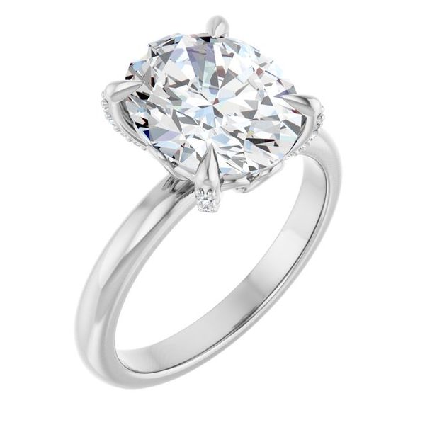 Claw-Prong Accented Engagement Ring