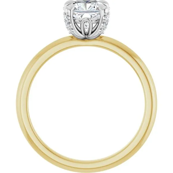 Claw-Prong Accented Engagement Ring Image 2 Hudson Valley Goldsmith New Paltz, NY