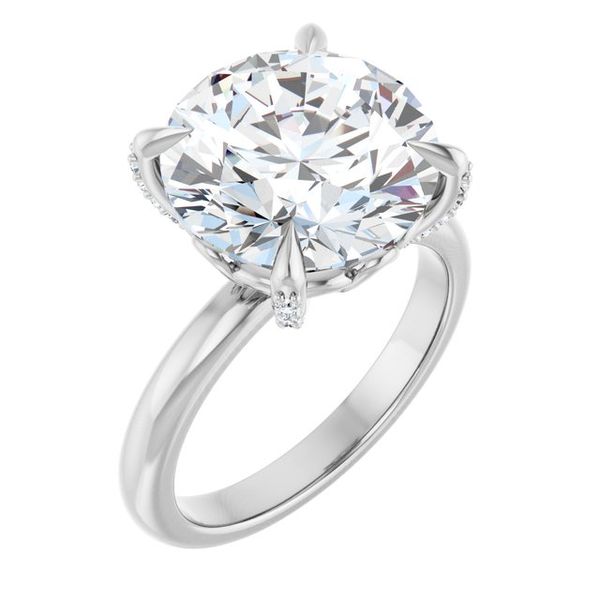Claw-Prong Accented Engagement Ring