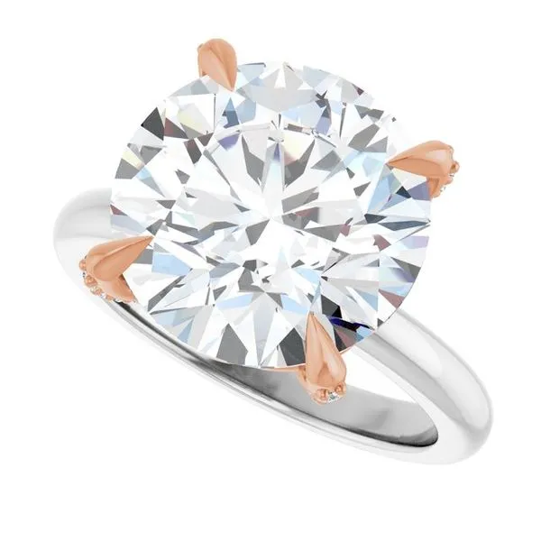 Claw-Prong Accented Engagement Ring Image 5 J. West Jewelers Round Rock, TX