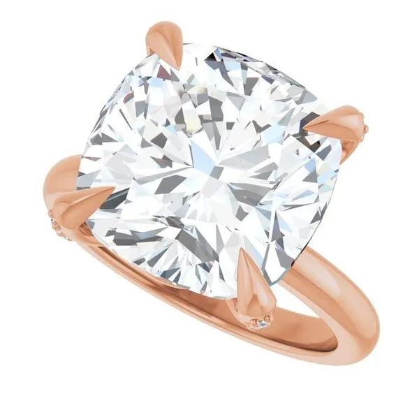 Claw-Prong Accented Engagement Ring Image 5 Vulcan's Forge LLC KANSAS CITY, MO