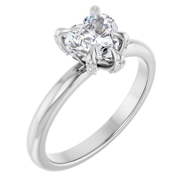 Claw-Prong Accented Engagement Ring