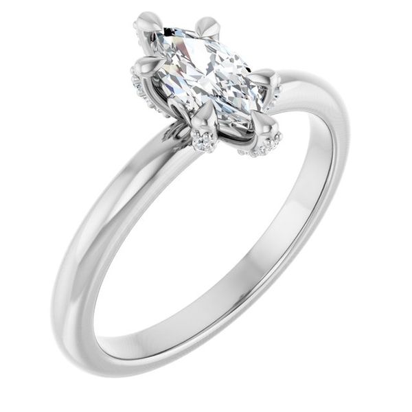 Claw-Prong Accented Engagement Ring