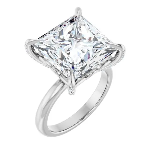 Claw-Prong Accented Engagement Ring JF Jones Jewelers Rochester, NY