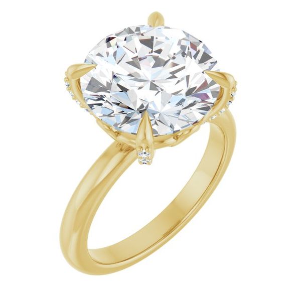 Claw-Prong Accented Engagement Ring