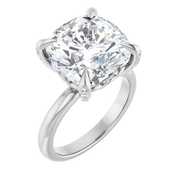 Claw-Prong Accented Engagement Ring