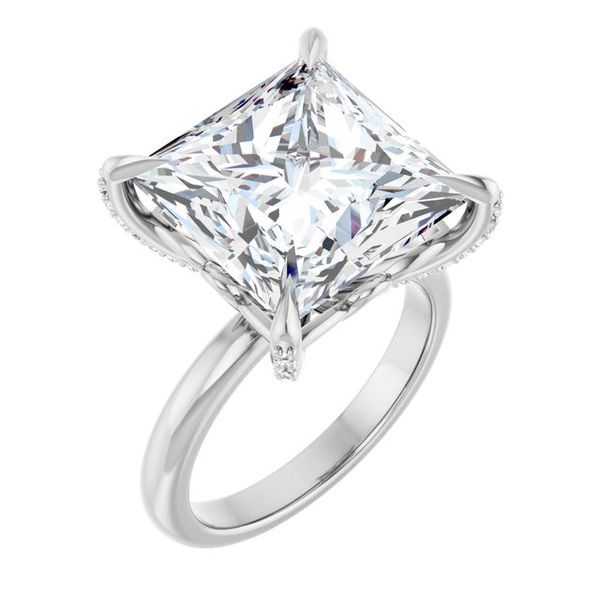 Claw-Prong Accented Engagement Ring