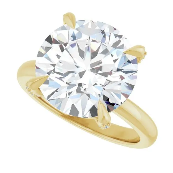 Claw-Prong Accented Engagement Ring Image 5 The Jewelry Source El Segundo, CA