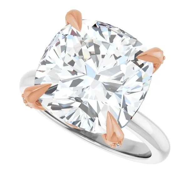 Claw-Prong Accented Engagement Ring Image 5 Hudson Valley Goldsmith New Paltz, NY