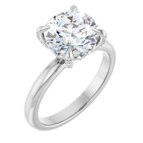 Claw-Prong Accented Engagement Ring