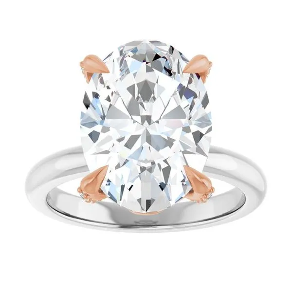 Claw-Prong Accented Engagement Ring Image 3 The Jewelry Source El Segundo, CA