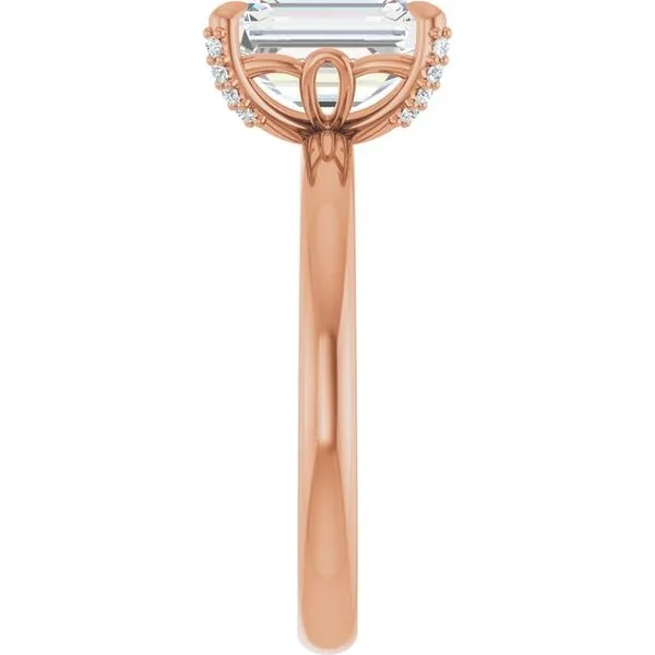 Claw-Prong Accented Engagement Ring Image 4 Hudson Valley Goldsmith New Paltz, NY