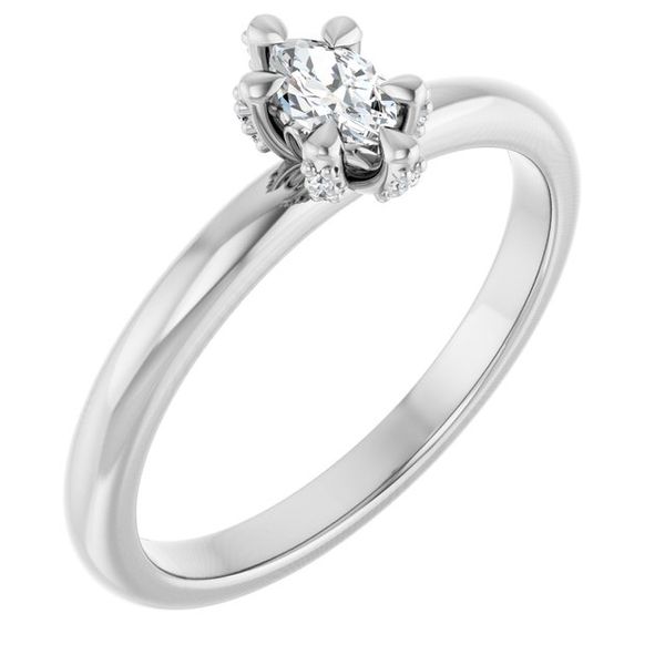 Claw-Prong Accented Engagement Ring