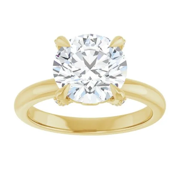 Claw-Prong Accented Engagement Ring Image 3 Michael Szwed Jewelers Longmeadow, MA