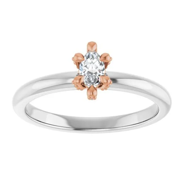 Claw-Prong Accented Engagement Ring Image 3 Hudson Valley Goldsmith New Paltz, NY