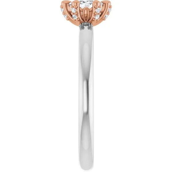 Claw-Prong Accented Engagement Ring Image 4 Hudson Valley Goldsmith New Paltz, NY