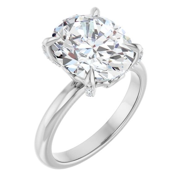 Claw-Prong Accented Engagement Ring