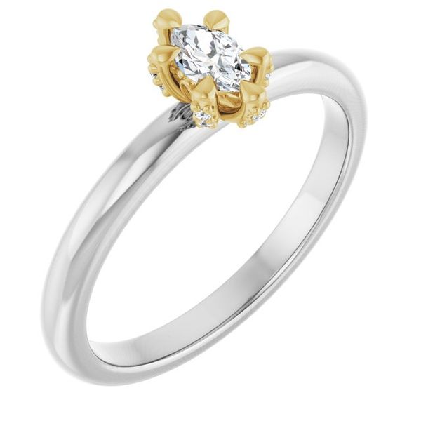 Claw-Prong Accented Engagement Ring