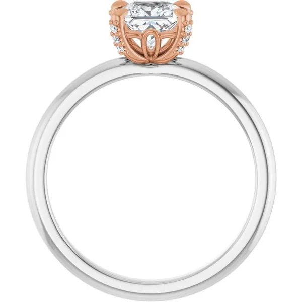 Claw-Prong Accented Engagement Ring Image 2 Hudson Valley Goldsmith New Paltz, NY