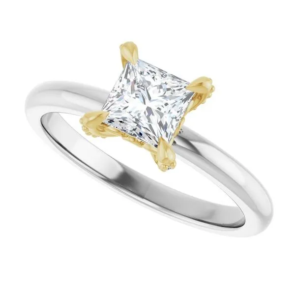 Claw-Prong Accented Engagement Ring Image 5 J. West Jewelers Round Rock, TX
