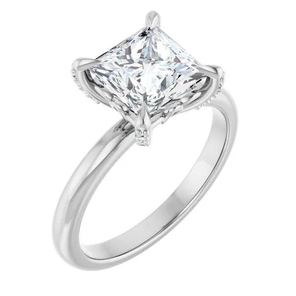 Claw-Prong Accented Engagement Ring Don's Jewelry & Design Washington, IA