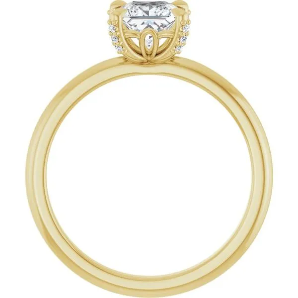 Claw-Prong Accented Engagement Ring Image 2 Hudson Valley Goldsmith New Paltz, NY