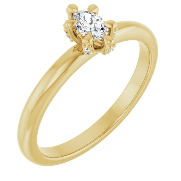 Claw-Prong Accented Engagement Ring