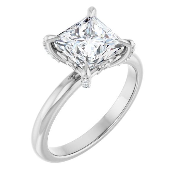 Claw-Prong Accented Engagement Ring