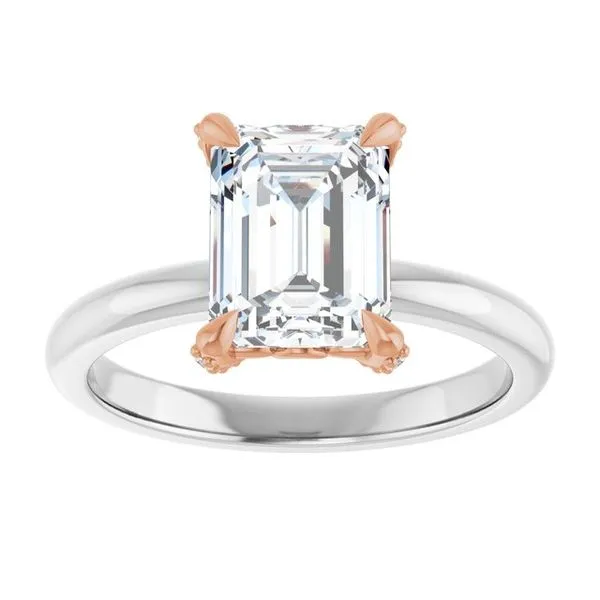 Claw-Prong Accented Engagement Ring Image 3 Hudson Valley Goldsmith New Paltz, NY