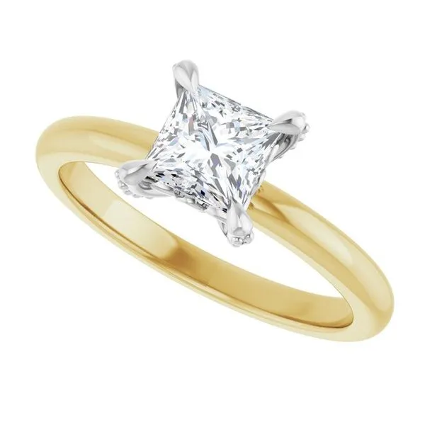 Claw-Prong Accented Engagement Ring Image 5 Hudson Valley Goldsmith New Paltz, NY