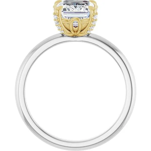 Claw-Prong Accented Engagement Ring Image 2 Hudson Valley Goldsmith New Paltz, NY