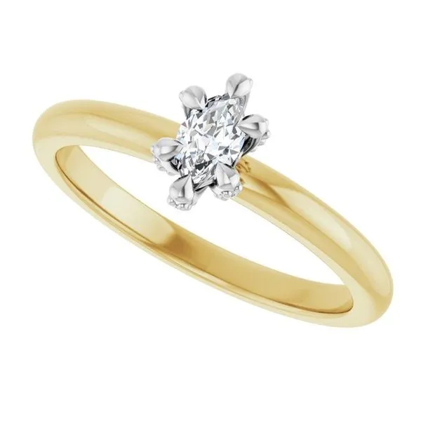 Claw-Prong Accented Engagement Ring Image 5 Hudson Valley Goldsmith New Paltz, NY