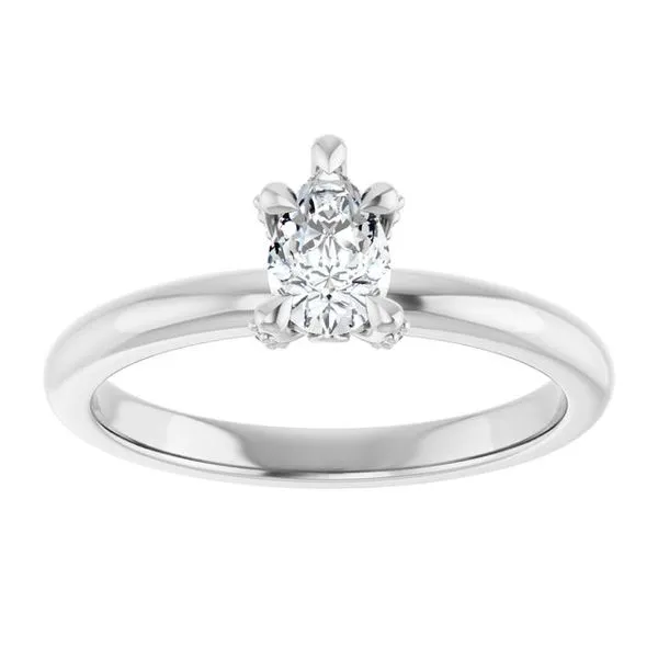 Claw-Prong Accented Engagement Ring Image 3 Hudson Valley Goldsmith New Paltz, NY