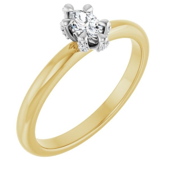 Claw-Prong Accented Engagement Ring