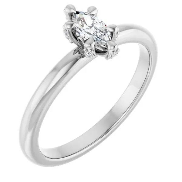 Claw-Prong Accented Engagement Ring