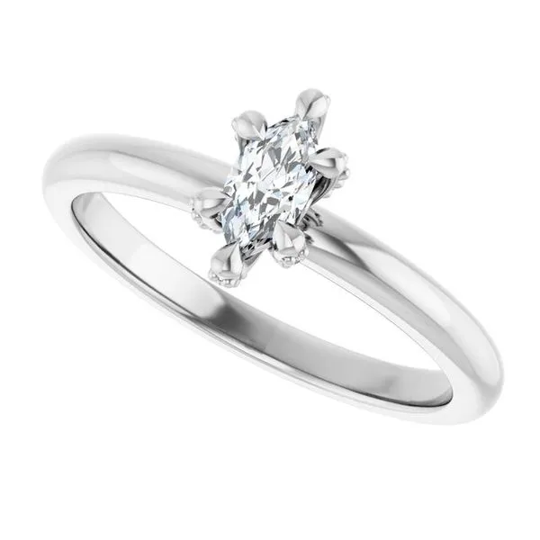 Claw-Prong Accented Engagement Ring Image 5 Don's Jewelry & Design Washington, IA