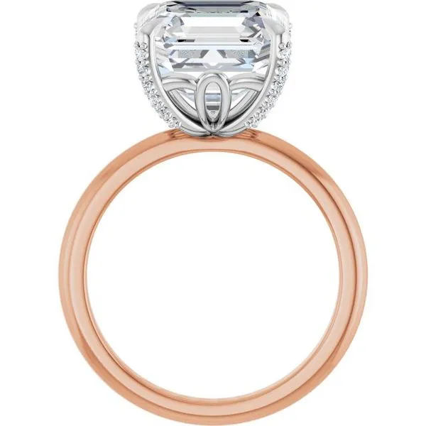 Claw-Prong Accented Engagement Ring Image 2 Hudson Valley Goldsmith New Paltz, NY