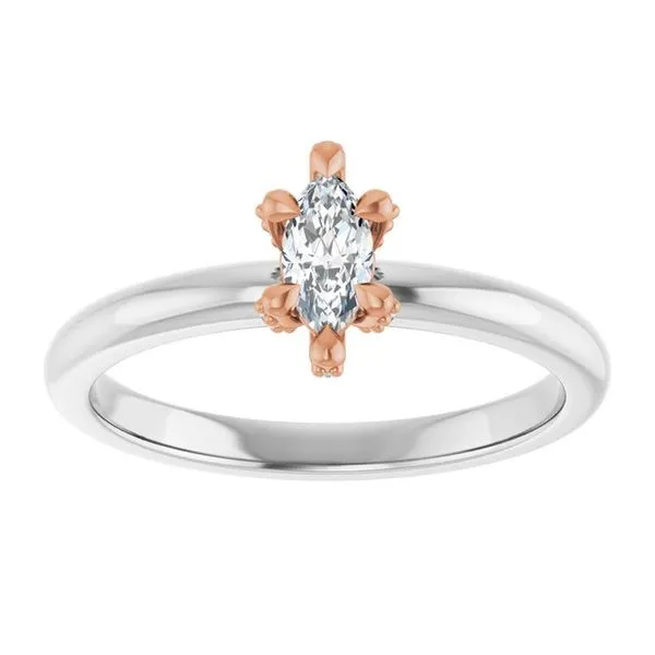 Claw-Prong Accented Engagement Ring Image 3 Hudson Valley Goldsmith New Paltz, NY