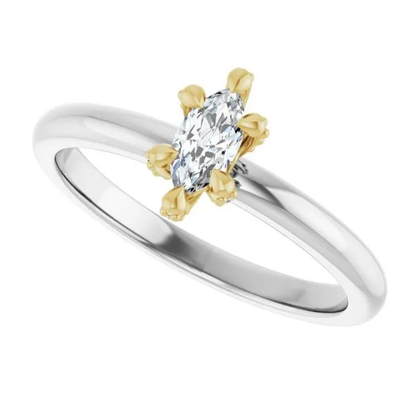 Claw-Prong Accented Engagement Ring Image 5 Hudson Valley Goldsmith New Paltz, NY