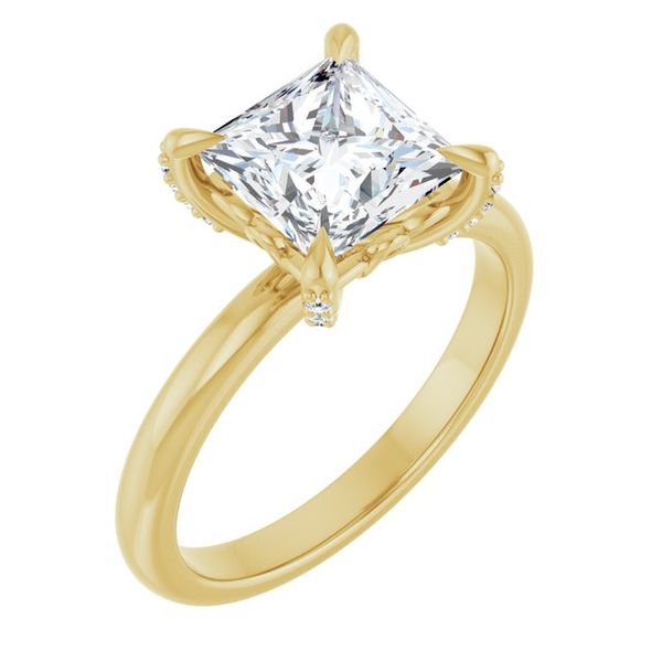Claw-Prong Accented Engagement Ring