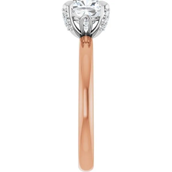 Claw-Prong Accented Engagement Ring Image 4 Hudson Valley Goldsmith New Paltz, NY